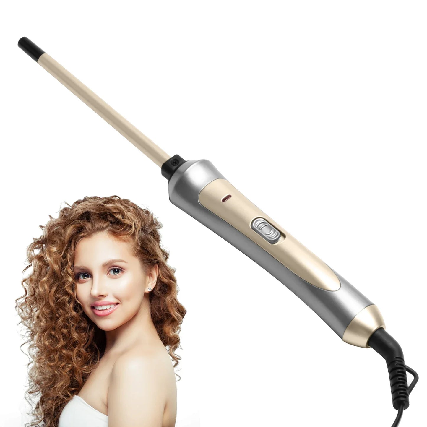 9mm Curling Iron - Professional Ceramic Curling Wand With Digital Temperature Control - ZOOMNSTORE