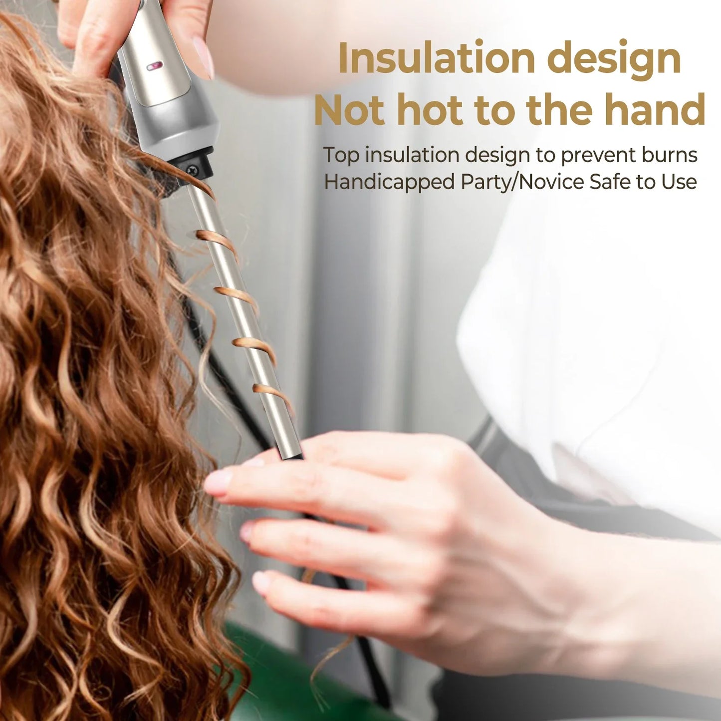 9mm Curling Iron - Professional Ceramic Curling Wand With Digital Temperature Control - ZOOMNSTORE