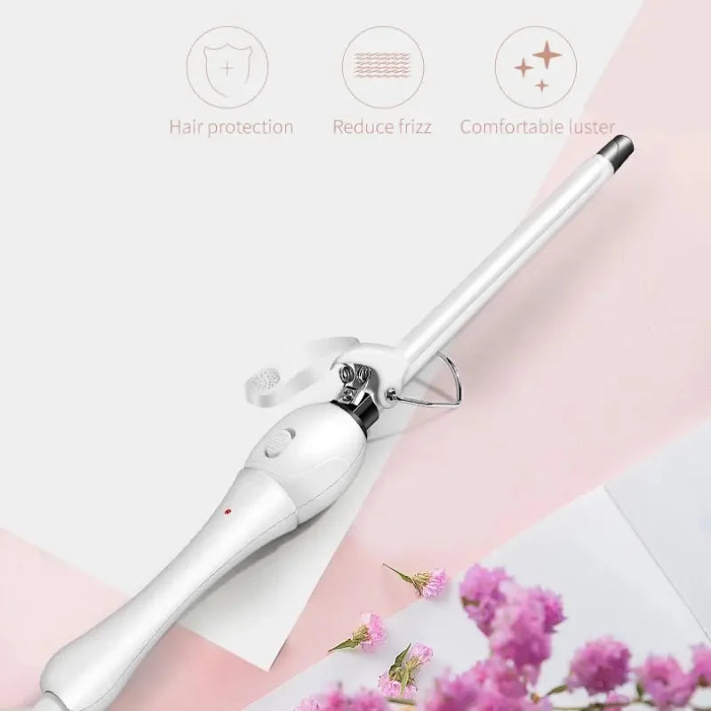 9mm Curling Iron - Professional Ceramic Curling Wand | Tourmaline Heat Protection - ZOOMNSTORE