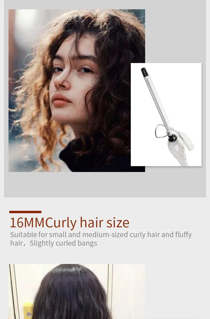 9mm Curling Iron - Professional Ceramic Curling Wand | Tourmaline Heat Protection - ZOOMNSTORE