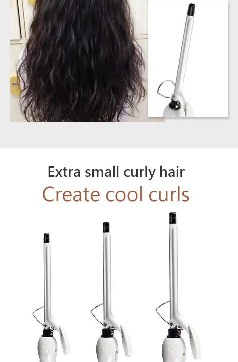 9mm Curling Iron - Professional Ceramic Curling Wand | Tourmaline Heat Protection - ZOOMNSTORE