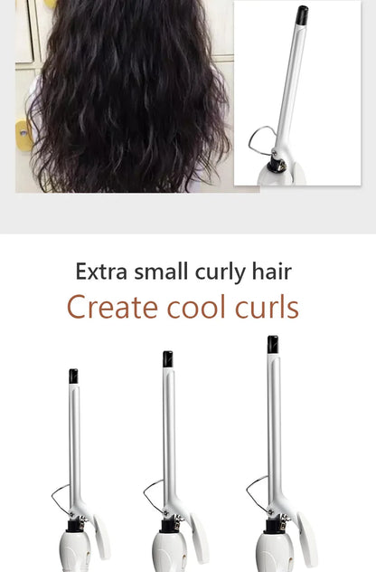 9mm Curling Iron - Professional Ceramic Curling Wand | Tourmaline Heat Protection - ZOOMNSTORE