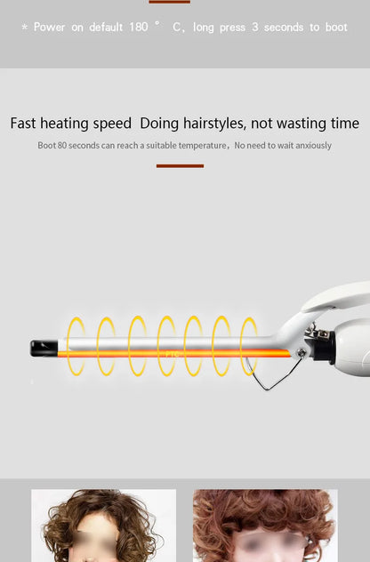 9mm Curling Iron - Professional Ceramic Curling Wand | Tourmaline Heat Protection - ZOOMNSTORE