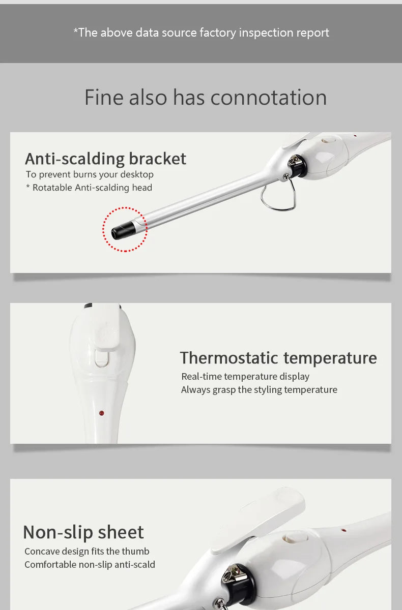 9mm Curling Iron - Professional Ceramic Curling Wand | Tourmaline Heat Protection - ZOOMNSTORE