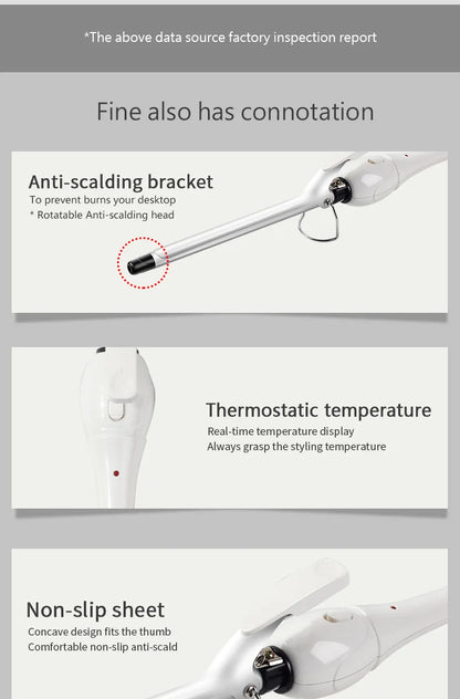 9mm Curling Iron - Professional Ceramic Curling Wand | Tourmaline Heat Protection - ZOOMNSTORE