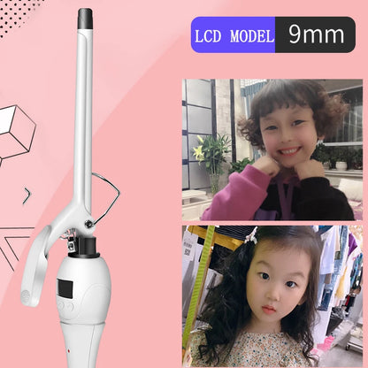 9mm Curling Iron - Professional Ceramic Curling Wand | Tourmaline Heat Protection - ZOOMNSTORE