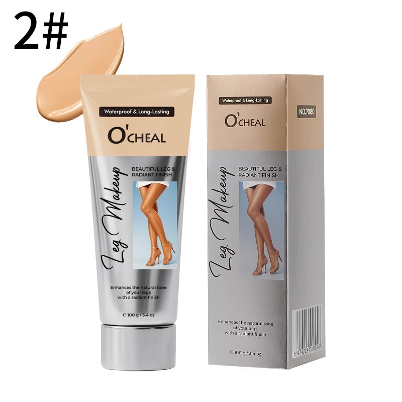 OCHEAL 100ml Beauty Leg Cream Makeup Body Coverage Long-lasting Waterproof Concealer Skin Tone Wheat Tan Brown Liquid Foundation