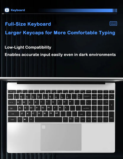 Ultra Slim Laptop 15.6 Inch i7 32GB RAM 2TB SSD Windows 11 Pro - Backlit Keyboard