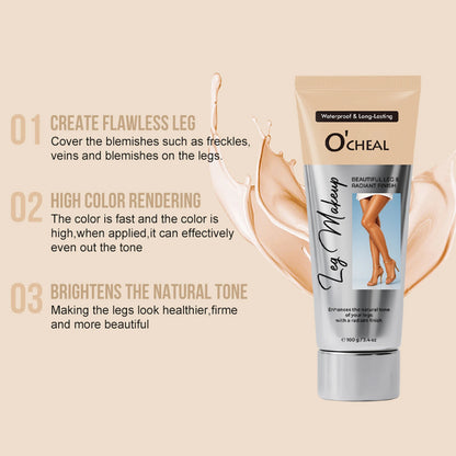 OCHEAL 100ml Beauty Leg Cream Makeup Body Coverage Long-lasting Waterproof Concealer Skin Tone Wheat Tan Brown Liquid Foundation