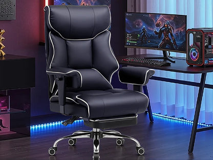 Big And Tall Office Chair | Executive Leather Chair With Lumbar Support & Pocket Spring Cushion