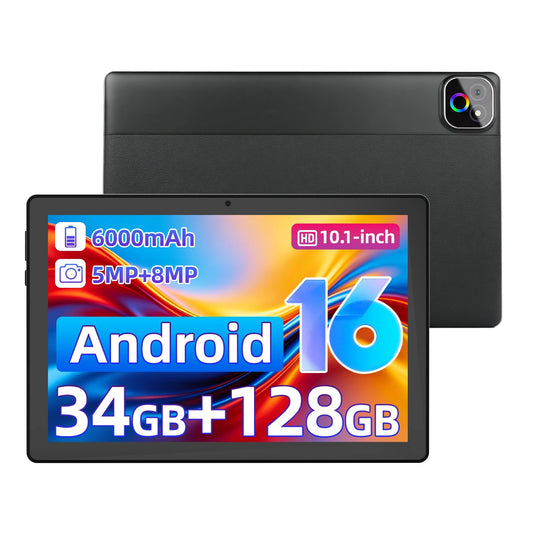 X6 10.1 Inch Android 16 Kids Tablet Octa‑Core 34GB(6GB Physical+28GB Virtual RAM) 6000mAh Battery Widevine L1 Dual Camera WiFi6 BT5.4 1TB Expandable Children Learning Tablet
