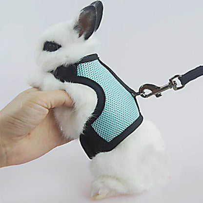Mesh Breathable Ferret Bunny Harness Leash Set for Small Animals Rabbit Hamsters Summer Walking Pet Lead Mascotas Accessories
