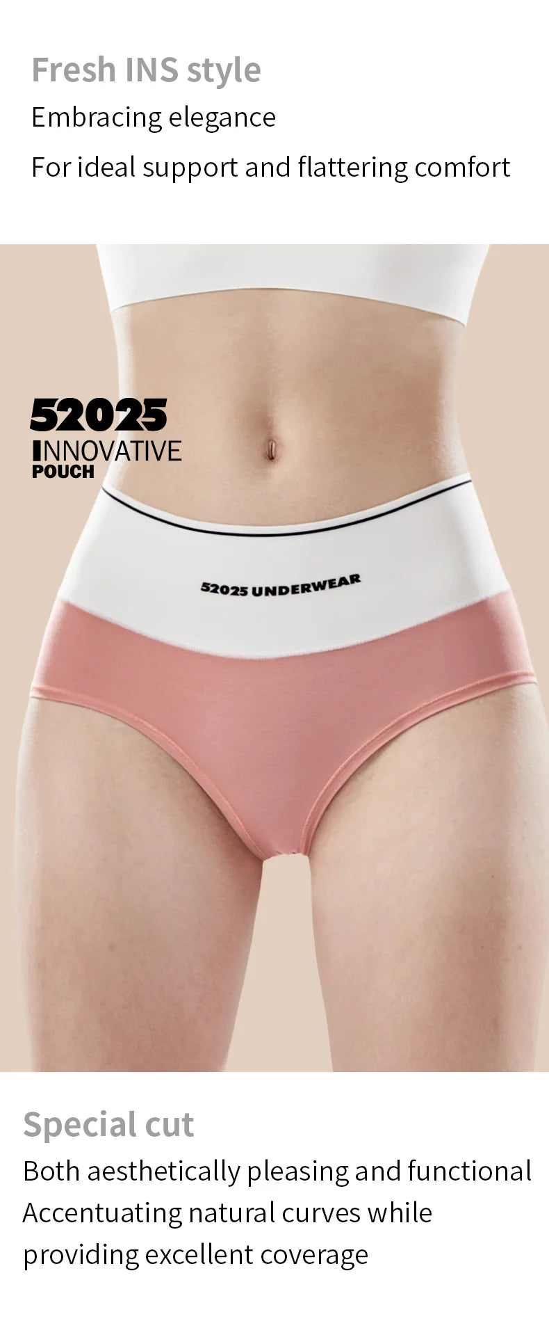 52025 Women's High-Waist & Mid-Waist Briefs – Ultra-Soft Modal Panties with Gentle Shaping, Silky Feel and Barely-There Comfort