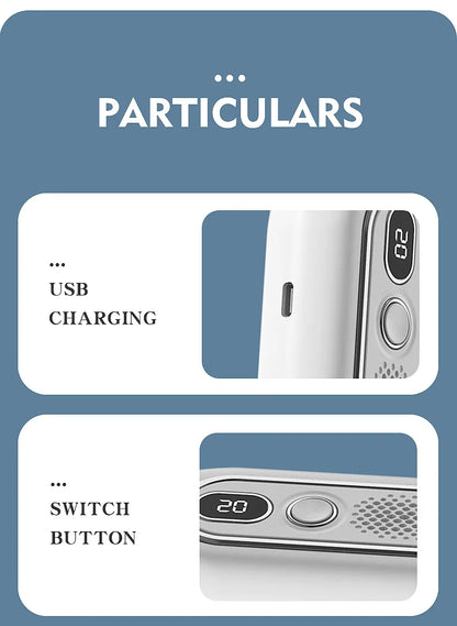 portable leafless hanging neck fan USB charging small fan wind cooler, office, camping, outdoor travel fan, Thanksgiving gift
