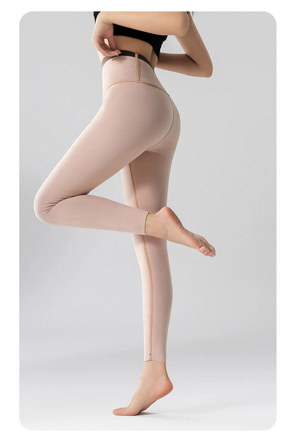 High Waist Leggings - Seamless Fleece Velvet Women's Fitness Pants, Warm & Slim
