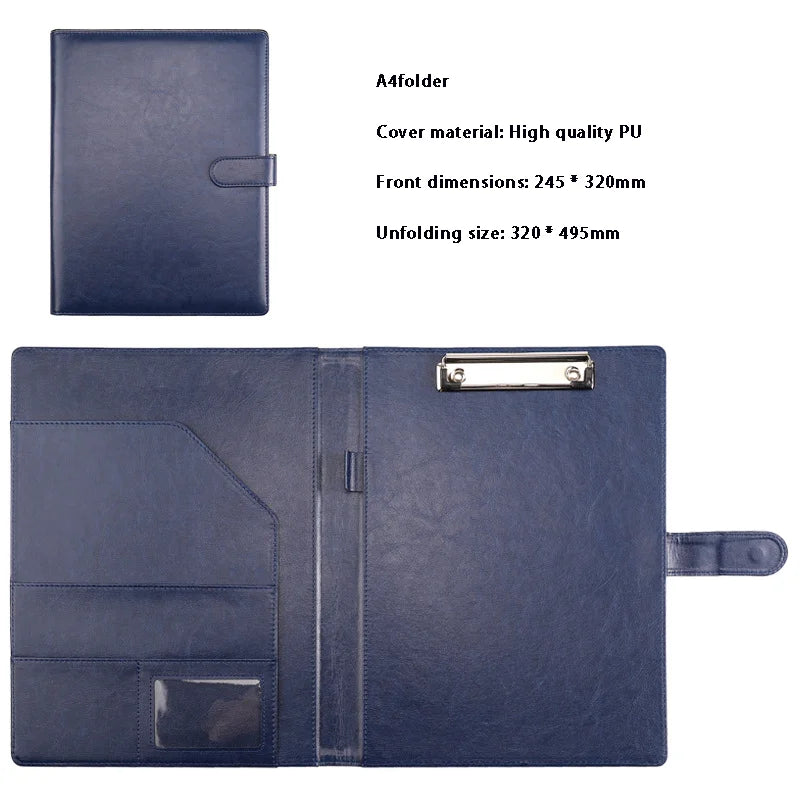 Leather A4 Conference Folder - Multifunctional Business File Organizer - ZOOMNSTORE