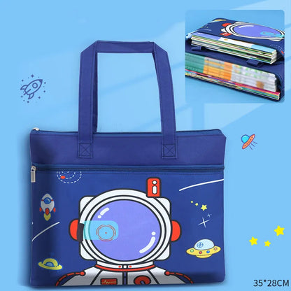 A4 Document File Bag - Waterproof Fabric Organizer for School Book Storage - ZOOMNSTORE