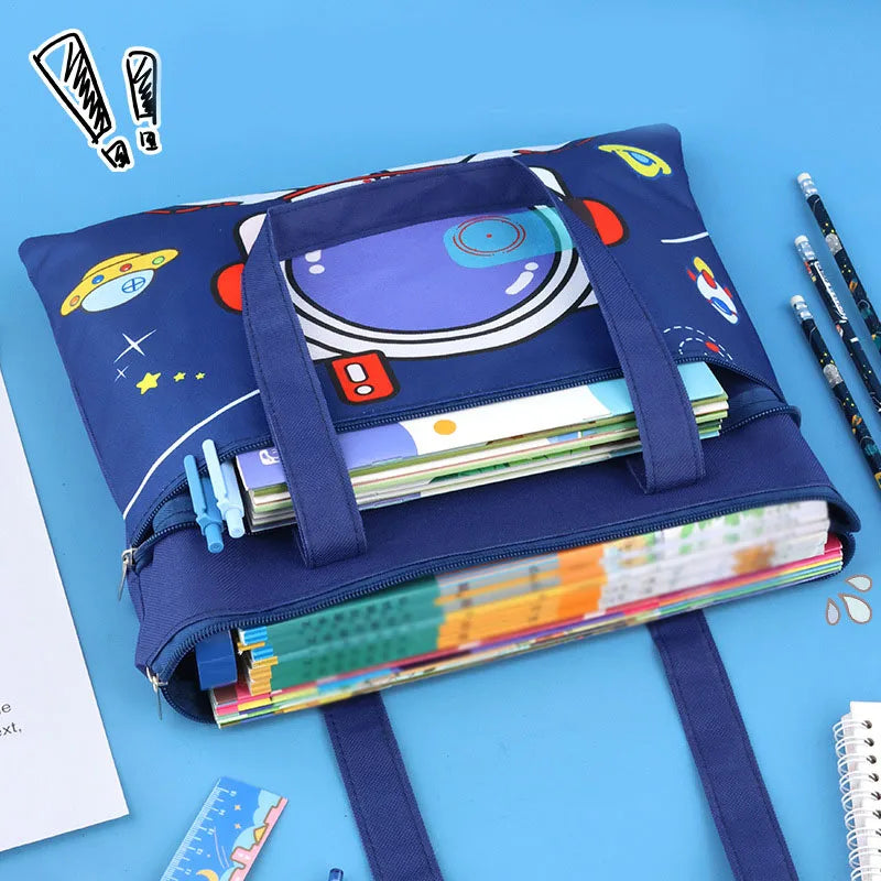 A4 Document File Bag - Waterproof Fabric Organizer for School Book Storage - ZOOMNSTORE