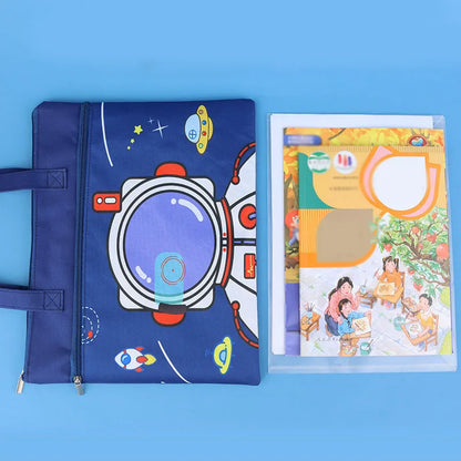 A4 Document File Bag - Waterproof Fabric Organizer for School Book Storage - ZOOMNSTORE