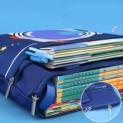 A4 Document File Bag - Waterproof Fabric Organizer for School Book Storage - ZOOMNSTORE
