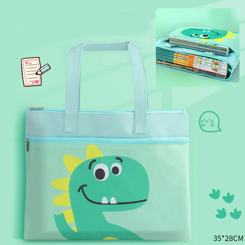 A4 Document File Bag - Waterproof Fabric Organizer for School Book Storage - ZOOMNSTORE