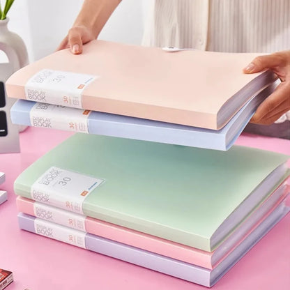 A4 File Folder – 30 Page Transparent Binder | Plastic Document Storage Organizer - ZOOMNSTORE
