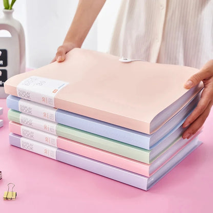 A4 File Folder – 30 Page Transparent Binder | Plastic Document Storage Organizer - ZOOMNSTORE
