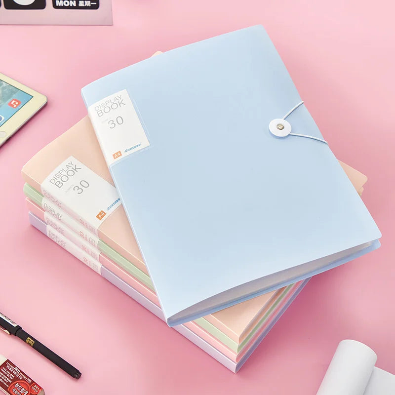 A4 File Folder – 30 Page Transparent Binder | Plastic Document Storage Organizer - ZOOMNSTORE