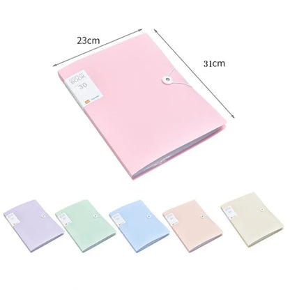 A4 File Folder – 30 Page Transparent Binder | Plastic Document Storage Organizer - ZOOMNSTORE