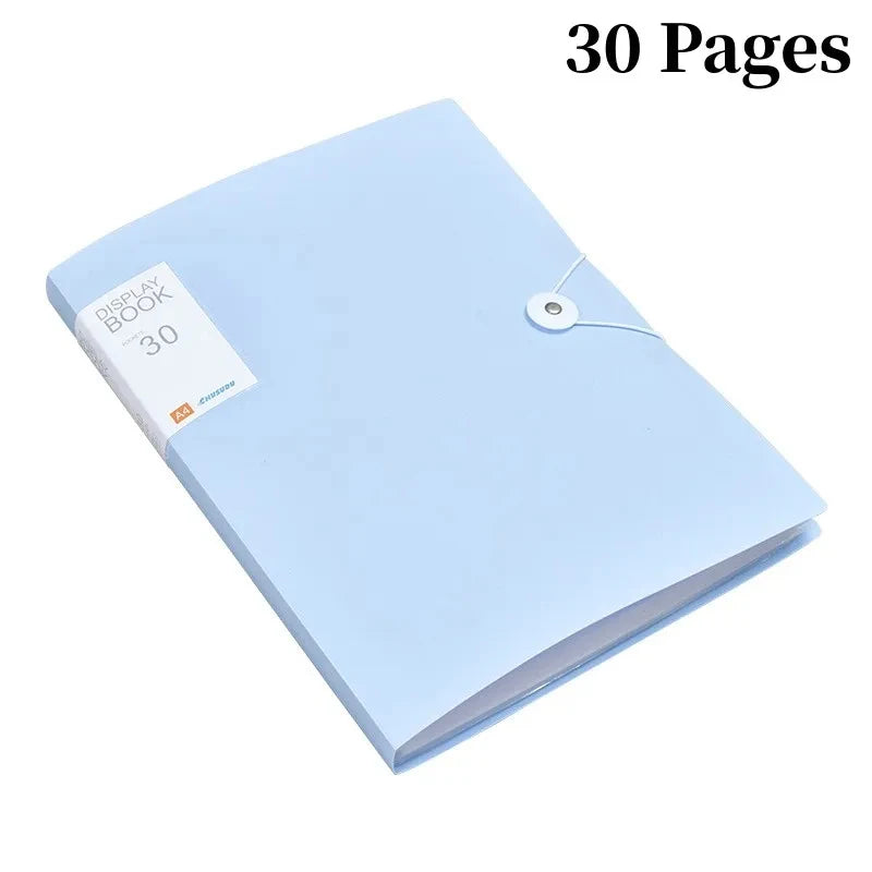 A4 File Folder – 30 Page Transparent Binder | Plastic Document Storage Organizer - ZOOMNSTORE
