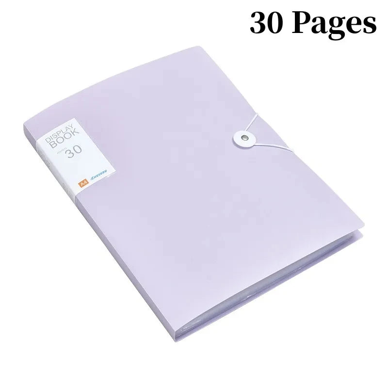 A4 File Folder – 30 Page Transparent Binder | Plastic Document Storage Organizer - ZOOMNSTORE