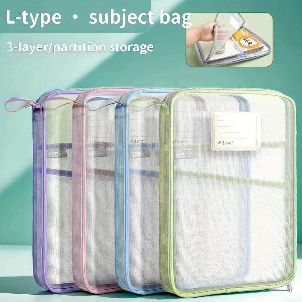 A4 Mesh File Organizer - Durable Multi-Layer Transparent Storage for Students  Office - ZOOMNSTORE