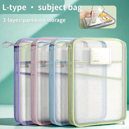 A4 Mesh File Organizer - Durable Multi-Layer Transparent Storage for Students  Office - ZOOMNSTORE