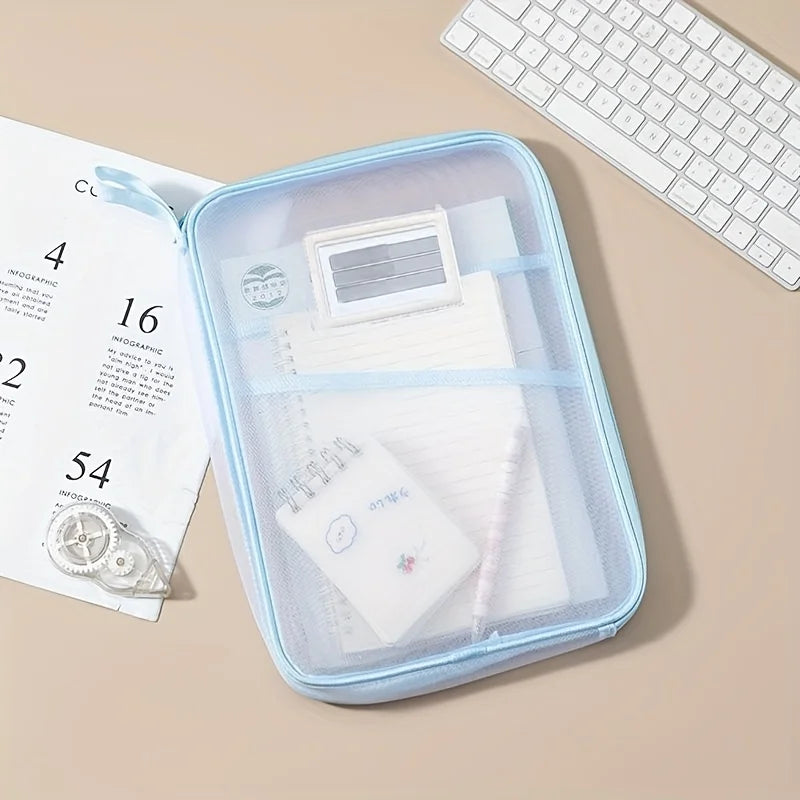 A4 Mesh File Organizer - Durable Multi-Layer Transparent Storage for Students  Office - ZOOMNSTORE