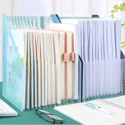 A4 Paper File Organizer - Multi-Layer Expanding File Folder with 13 Tabbed Compartments - ZOOMNSTORE