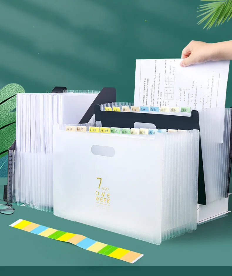 A4 Paper File Organizer - Multi-Layer Expanding File Folder with 13 Tabbed Compartments - ZOOMNSTORE