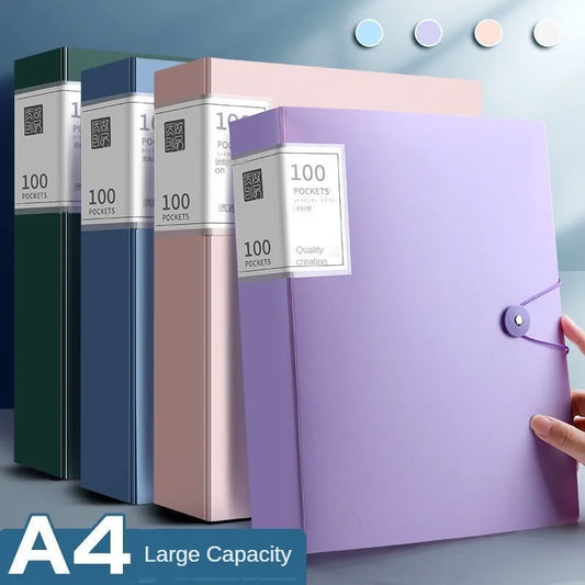 A4 Thickened Document Organizer - 100 Pages Large Capacity File Folder - ZOOMNSTORE