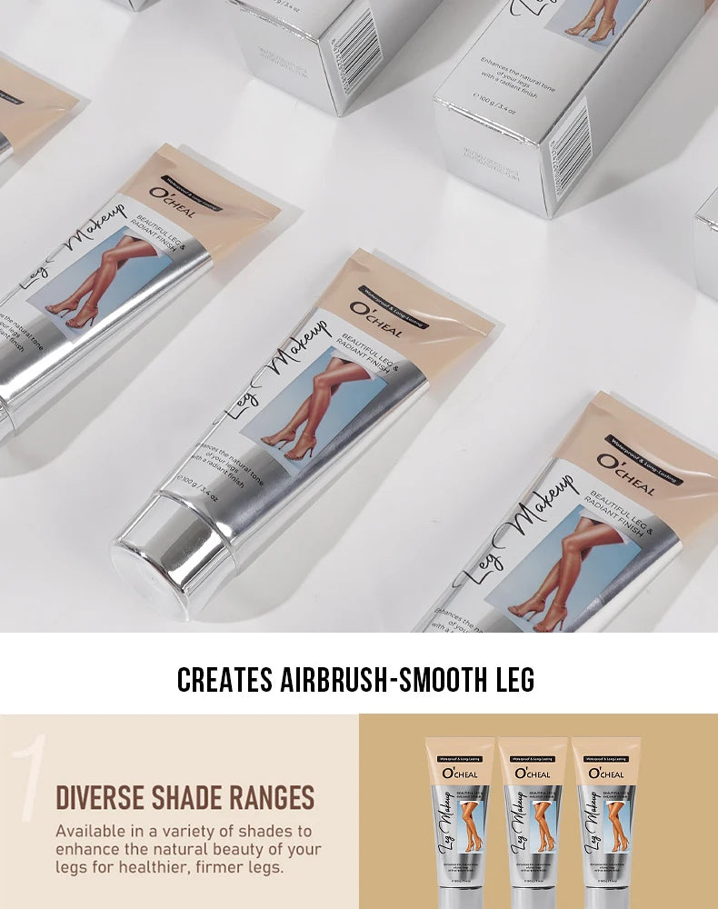 OCHEAL 100ml Beauty Leg Cream Makeup Body Coverage Long-lasting Waterproof Concealer Skin Tone Wheat Tan Brown Liquid Foundation