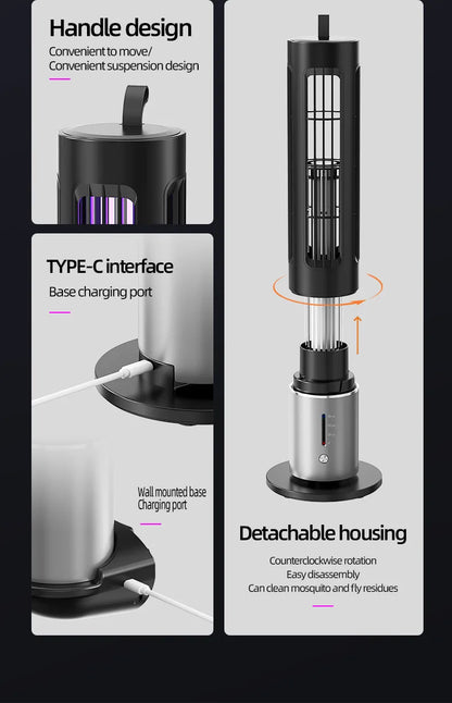 High-End Silent Wall-Hanging Electric Mosquito Lamp TYPE-C Rechargeable Portable Outdoor Insect Killer Hotel Mosquito Trap Lamp