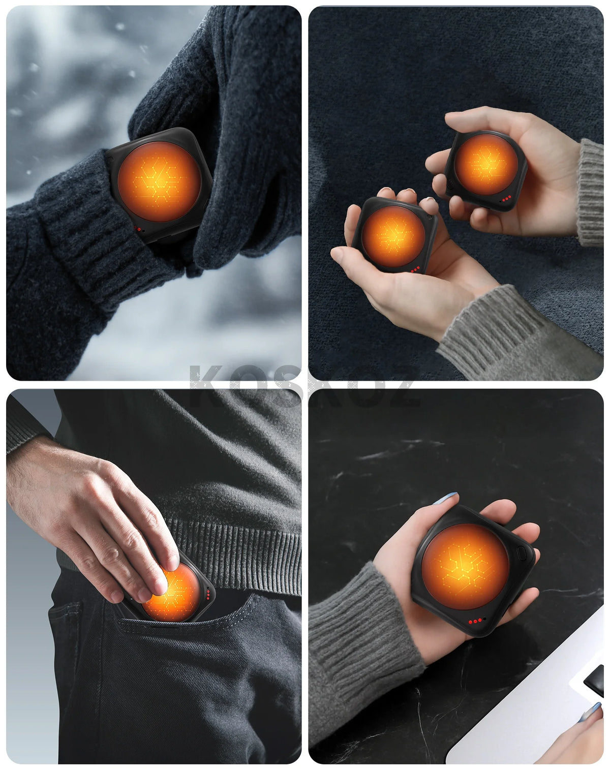 Hand Warmers Rechargeable 2 Pack, Ultra Slim, Pocket-Size Design that Fits Gloves, Gifts for Women, Outdoor, Office, Commute