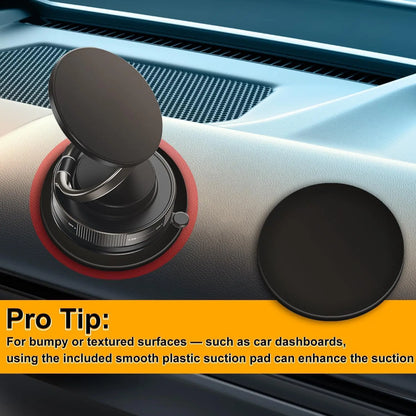 Upgraded Vacuum Magnetic Car Phone Holder for MagSafe, 360° Rotation, 96LBS Ultra Suction Cup Mount for iPhone & Android, Car/Gym/Mirror