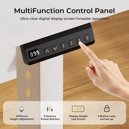 Electric Standing Desk | Height Adjustable Sit Stand Desk with Drawers & Quiet Motor