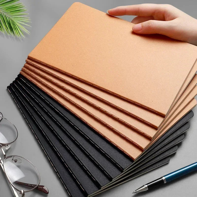 A5 Kraft Cover Vintage Notebook - BlankGridLined Diary for Students  Office Supplies - ZOOMNSTORE