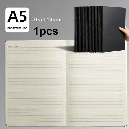 A5 Kraft Cover Vintage Notebook - BlankGridLined Diary for Students  Office Supplies - ZOOMNSTORE