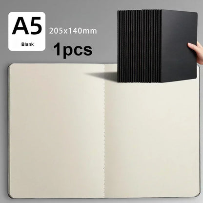 A5 Kraft Cover Vintage Notebook - BlankGridLined Diary for Students  Office Supplies - ZOOMNSTORE