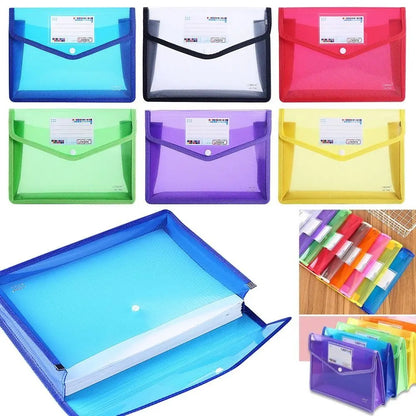 A5 Plastic File Folders - Large Capacity PVC Document Pouch for Office & School - ZOOMNSTORE