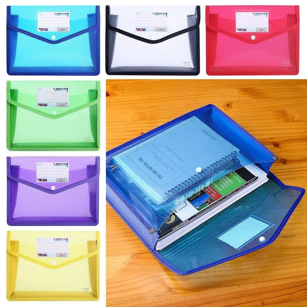 A5 Plastic File Folders - Large Capacity PVC Document Pouch for Office & School - ZOOMNSTORE