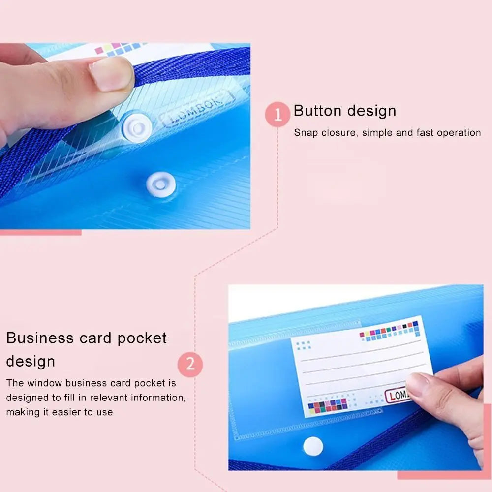 A5 Plastic File Folders - Large Capacity PVC Document Pouch for Office & School - ZOOMNSTORE