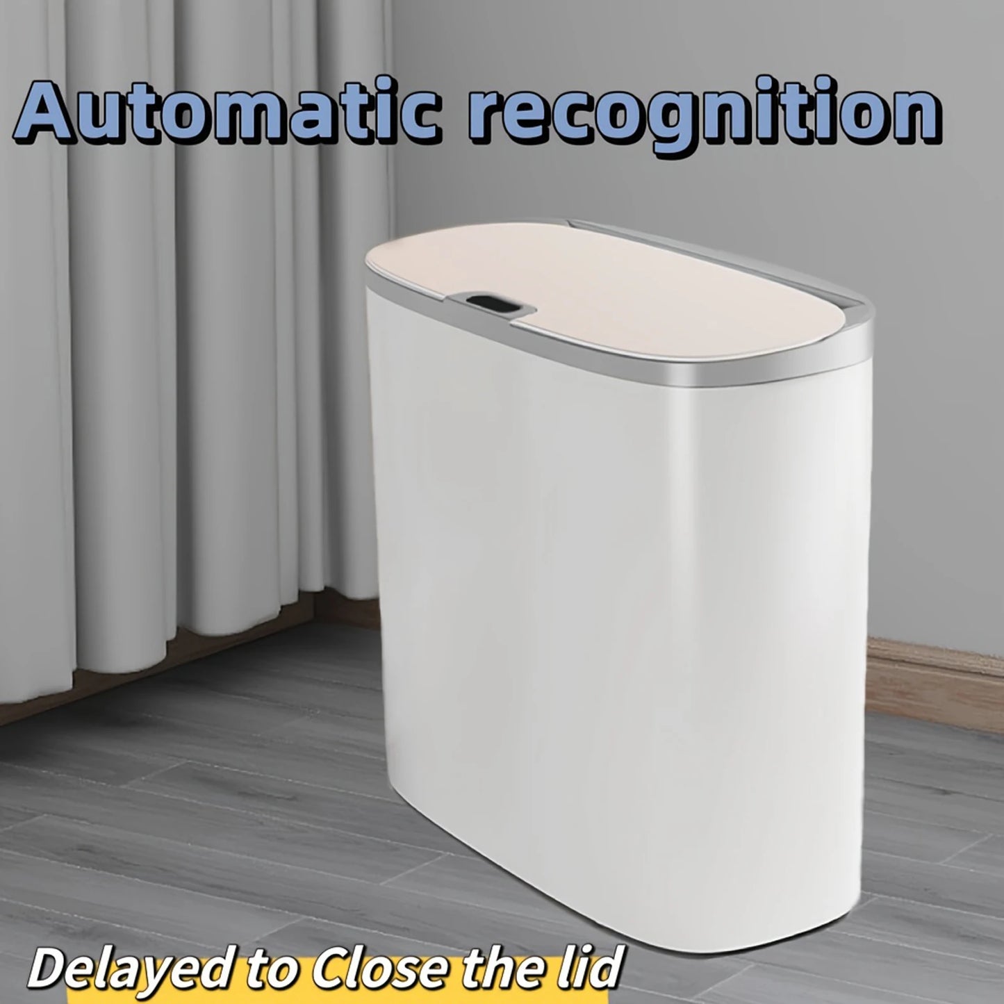Motion Sensor Trash Can - 13L Automatic Waterproof Bin for Bathroom Kitchen Office Bedroom