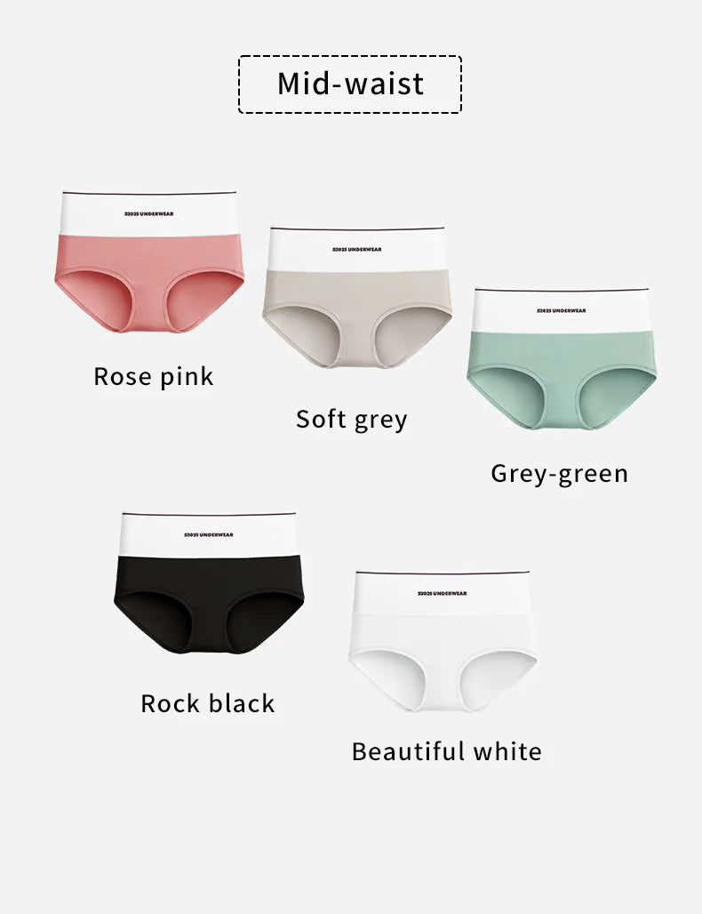 52025 Women's High-Waist & Mid-Waist Briefs – Ultra-Soft Modal Panties with Gentle Shaping, Silky Feel and Barely-There Comfort